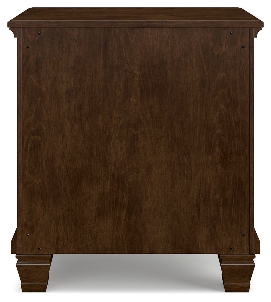 Danabrin California King Panel Bed with Mirrored Dresser, Chest and Nightstand