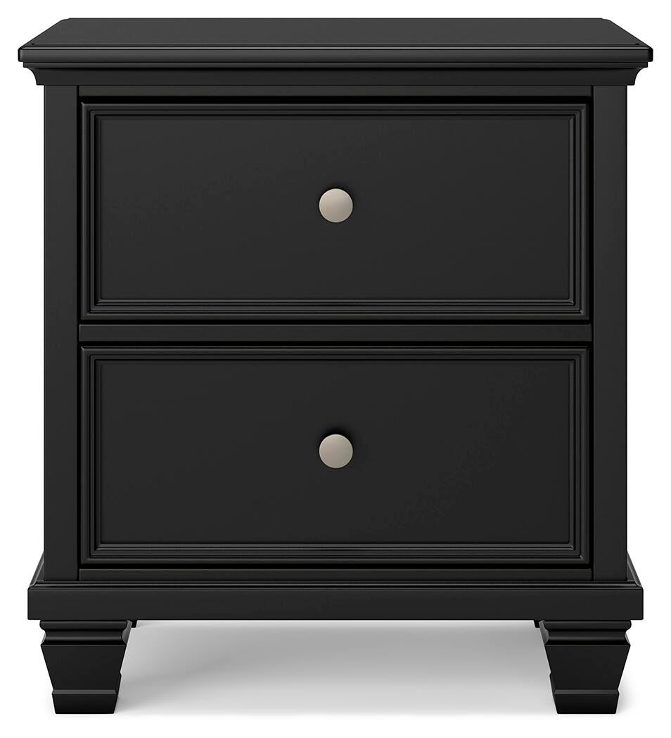 Lanolee King Panel Bed with Mirrored Dresser and Nightstand