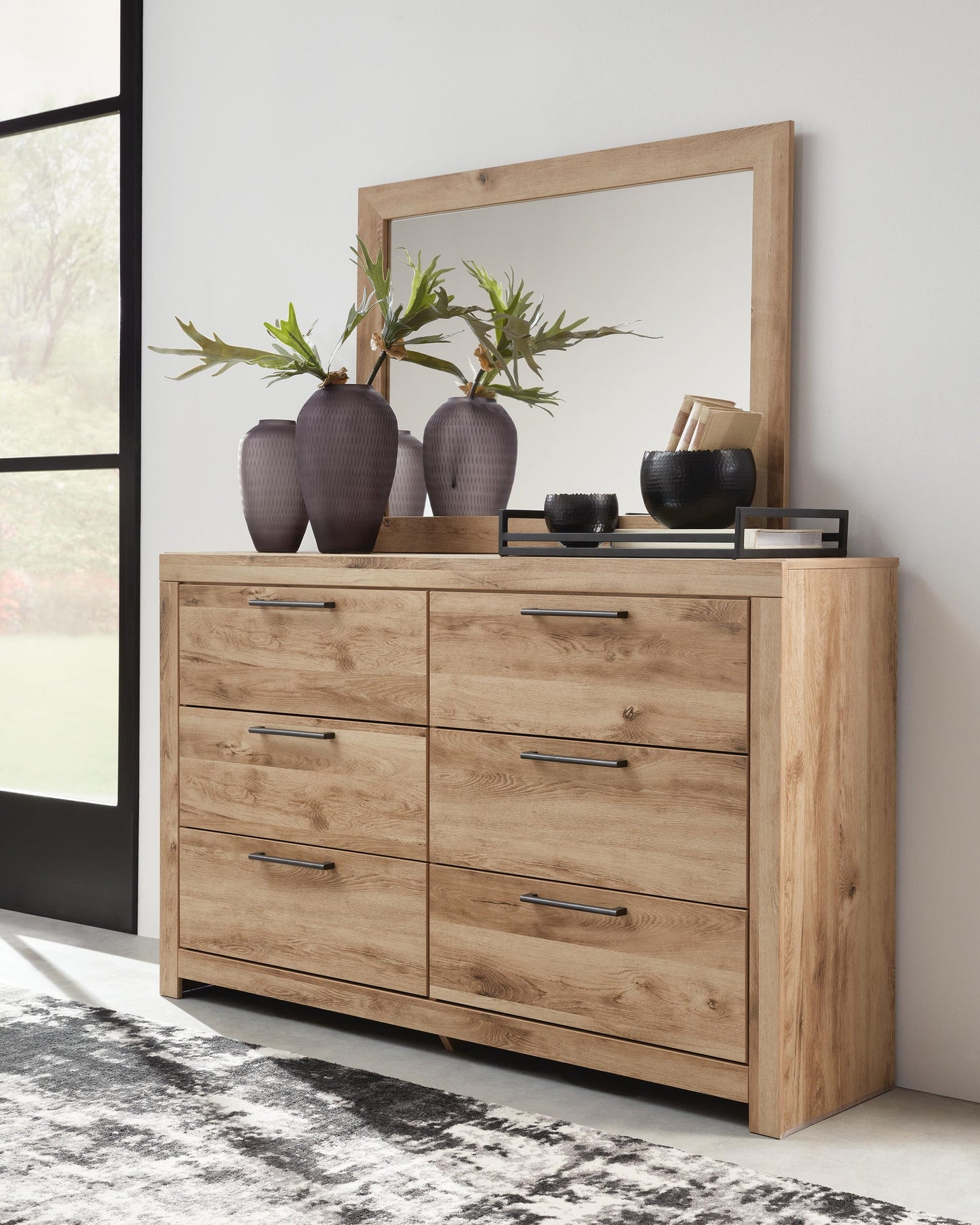 Hyanna King Panel Headboard, Dresser, Mirror and Nightstand