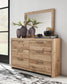 Hyanna Twin Panel Bed with 1 Side Storage, Dresser, Mirror and Nightstand