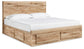 Hyanna King Panel Storage Bed with 2 Under Bed Storage Drawers, Dresser and Mirror