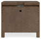 Cabalynn California King Panel Bed with Storage with Mirrored Dresser and Nightstand