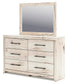 Lawroy Queen Panel Bed with Storage, Dresser and Mirror
