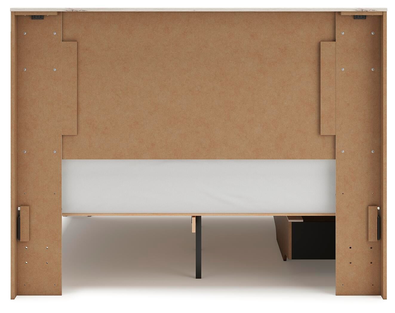 Lawroy Queen Panel Bed with Storage, Dresser and Mirror