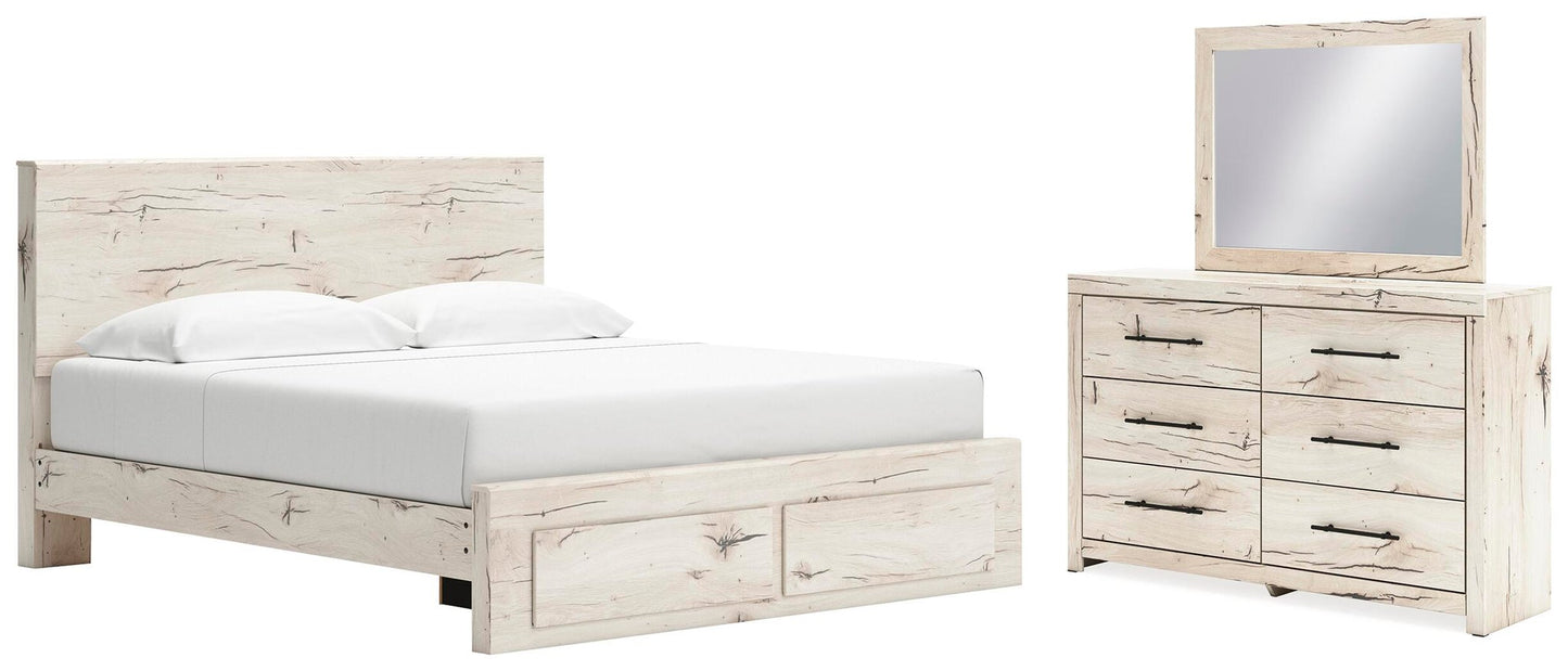 Lawroy King Panel Storage Bed, Dresser and Mirror