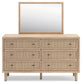 Cielden Full Panel Bed with Mirrored Dresser
