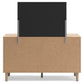 Cielden Full Panel Bed with Mirrored Dresser