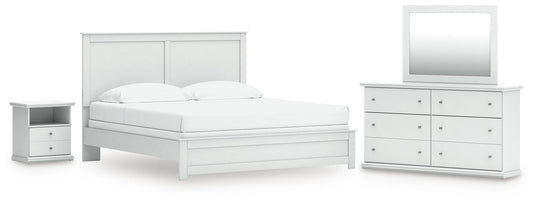 Bostwick Shoals King Panel Bed, Dresser, Mirror and Nightstand