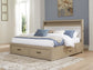 Calmoro California King Bookcase Bed with Mirrored Dresser