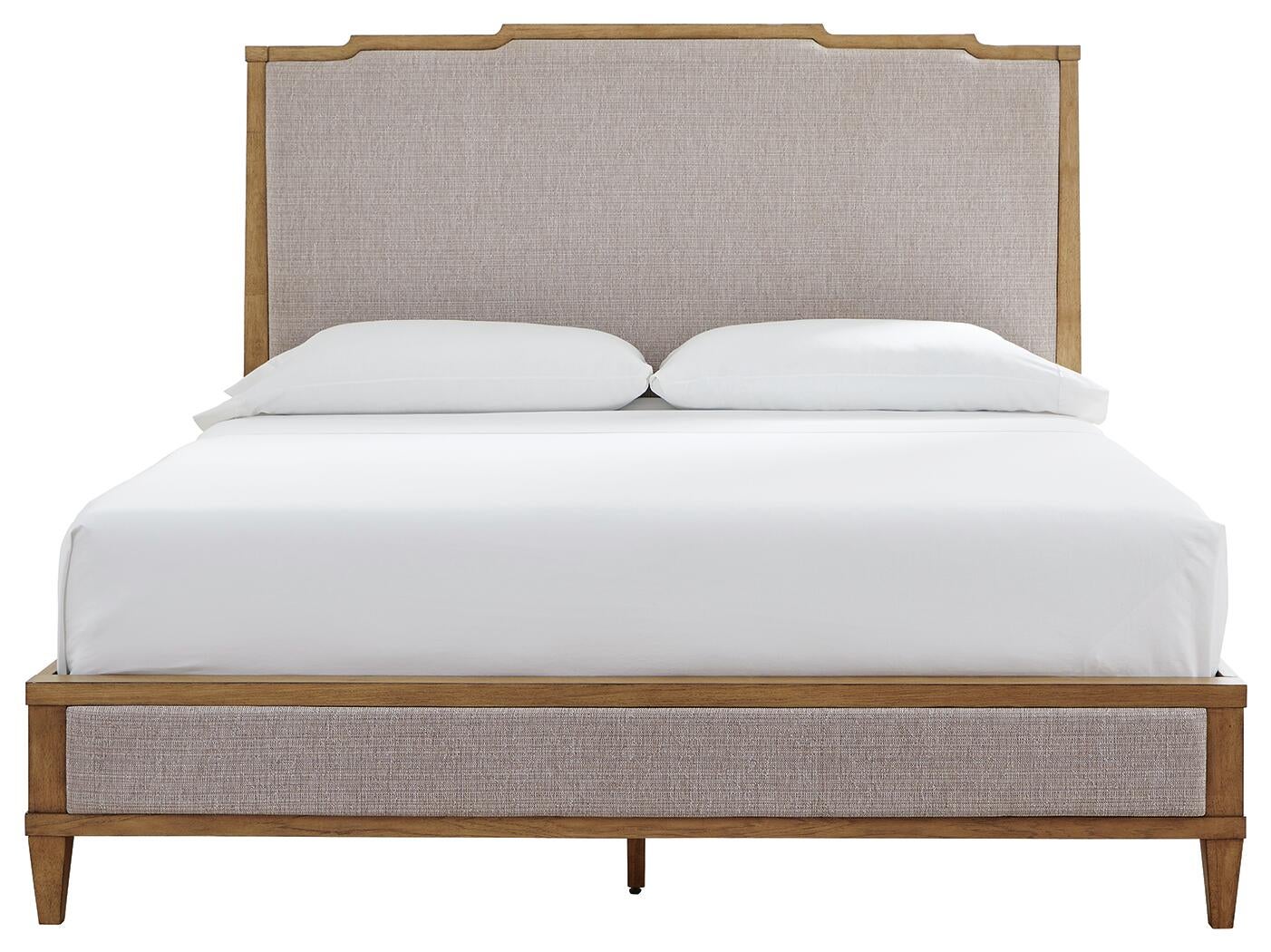 Sharlance King Upholstered Panel Bed, Dresser and Mirror
