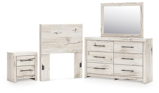 Lawroy Twin Panel Headboard, Dresser, Mirror and Nightstand