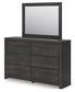 Delmorta Twin Panel Storage Bed, Dresser, Mirror and Nightstand