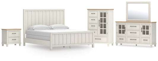 Shaybrock California King Panel Bed, Dresser, Mirror, Chest and Nightstand
