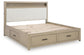 Calmoro Queen Bookcase Bed with Mirrored Dresser