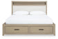 Calmoro Queen Bookcase Bed with Mirrored Dresser and Nightstand
