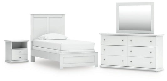Bostwick Shoals Twin Panel Bed, Dresser, Mirror and Nightstand