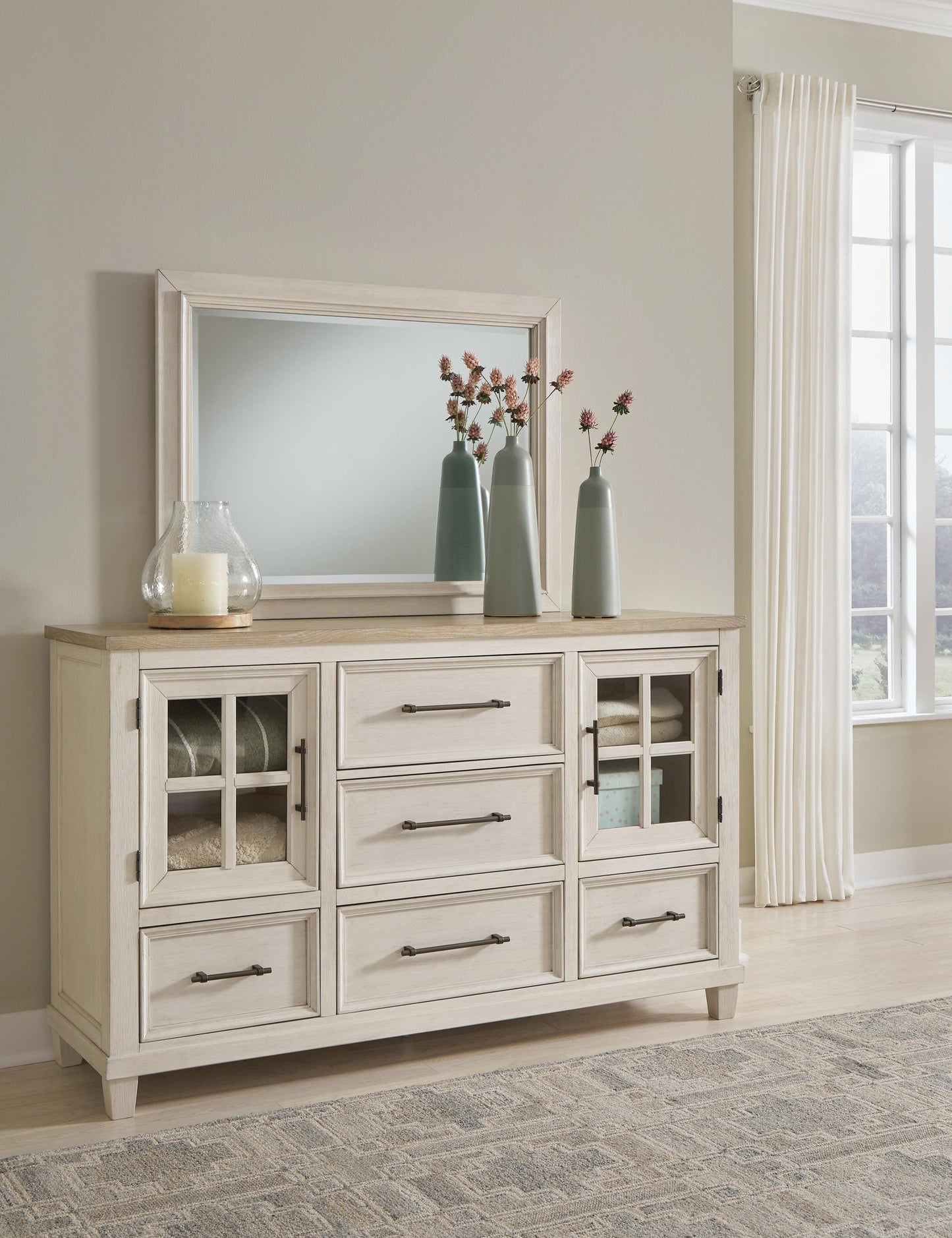 Shaybrock Queen Panel Bed, Dresser, Mirror and Nightstand