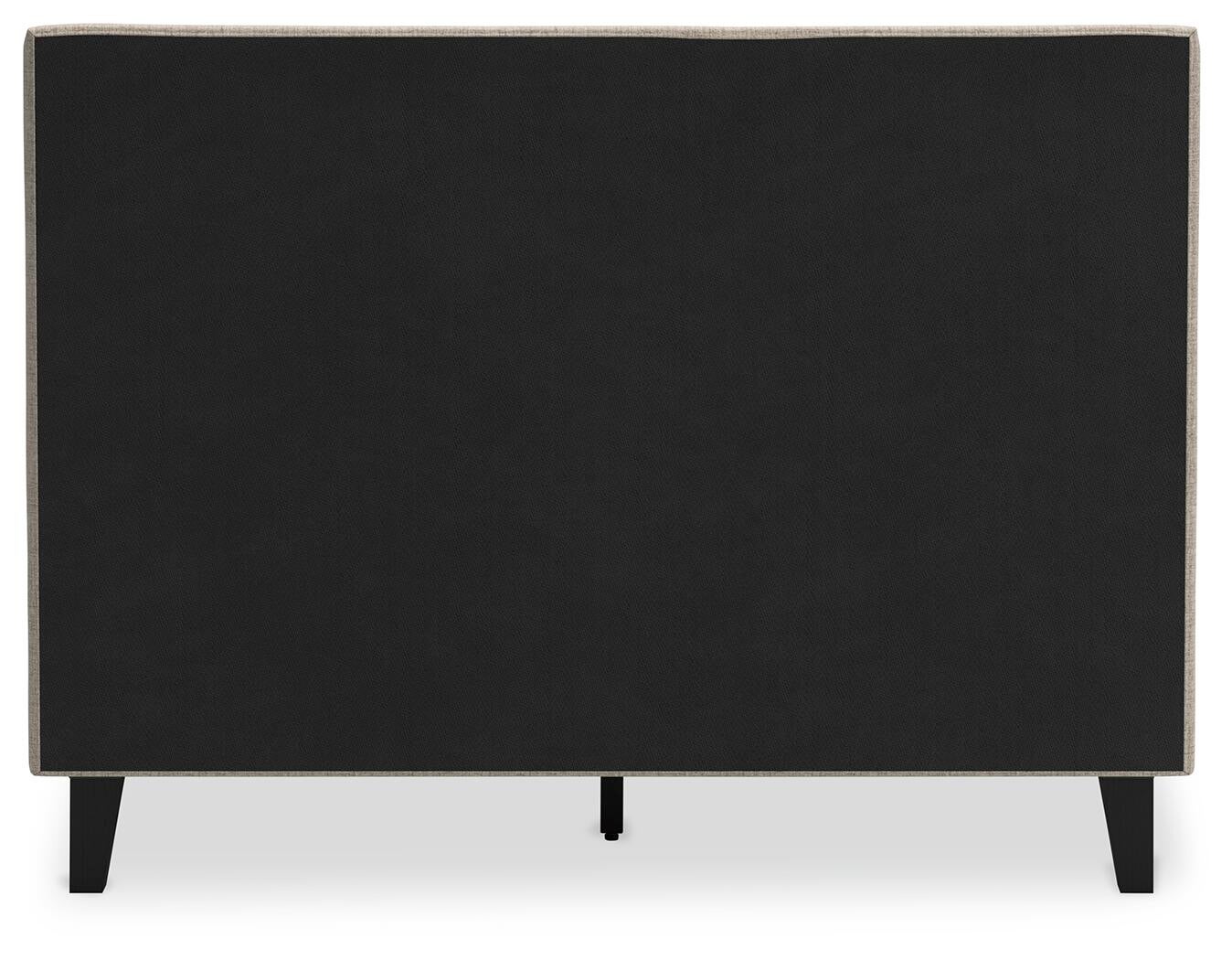 Cielden Full Upholstered Bed with Roll Slats, Dresser, Mirror, Chest and Nightstand