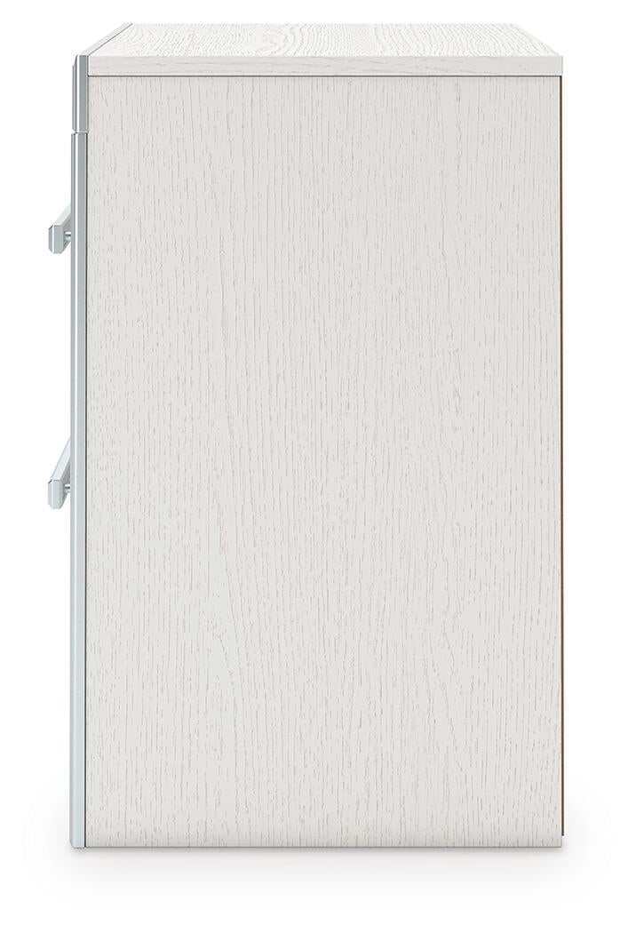 Birmonton Queen Upholstered Panel Platform Storage Bed, Dresser, Mirror and Nightstand