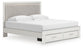 Birmonton King Upholstered Panel Platform Storage Bed, Dresser and Mirror