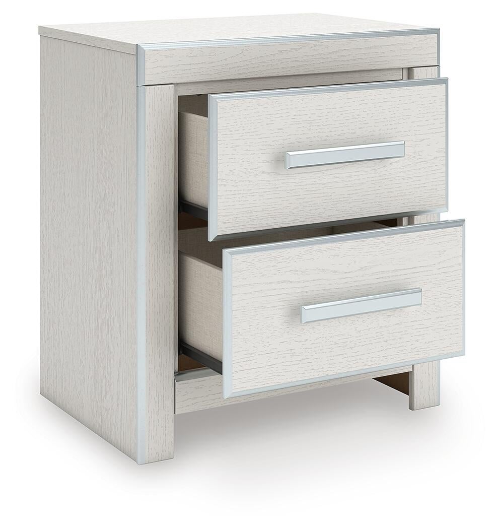 Birmonton King Upholstered Panel Platform Bed, Dresser, Mirror, Chest and Nightstand