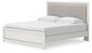 Birmonton King Upholstered Panel Platform Bed, Dresser, Mirror and Nightstand