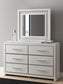 Birmonton King Upholstered Panel Bed, Dresser and Mirror