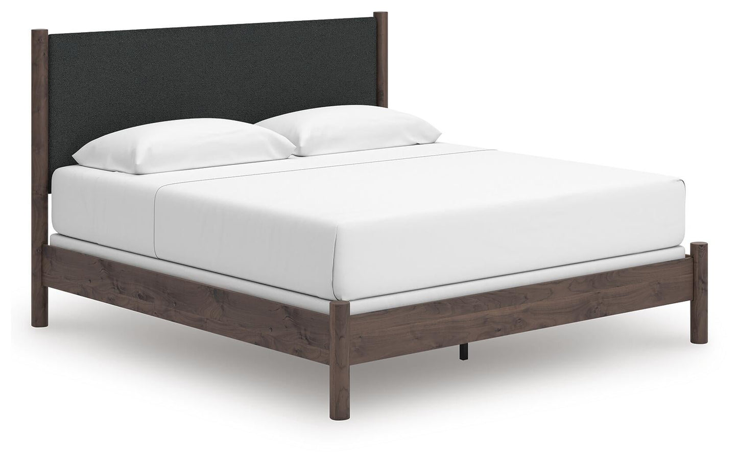 Cadmori King Upholstered Panel Bed, Dresser, Mirror, Chest and Nightstand