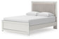 Birmonton Queen Upholstered Panel Platform Bed, Dresser, Mirror and Nightstand