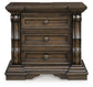 Maylee California King Canopy Bed, Dresser, Mirror, Chest and Nightstand