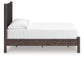 Cadmori Full Upholstered Panel Platform Bed, Dresser and Mirror