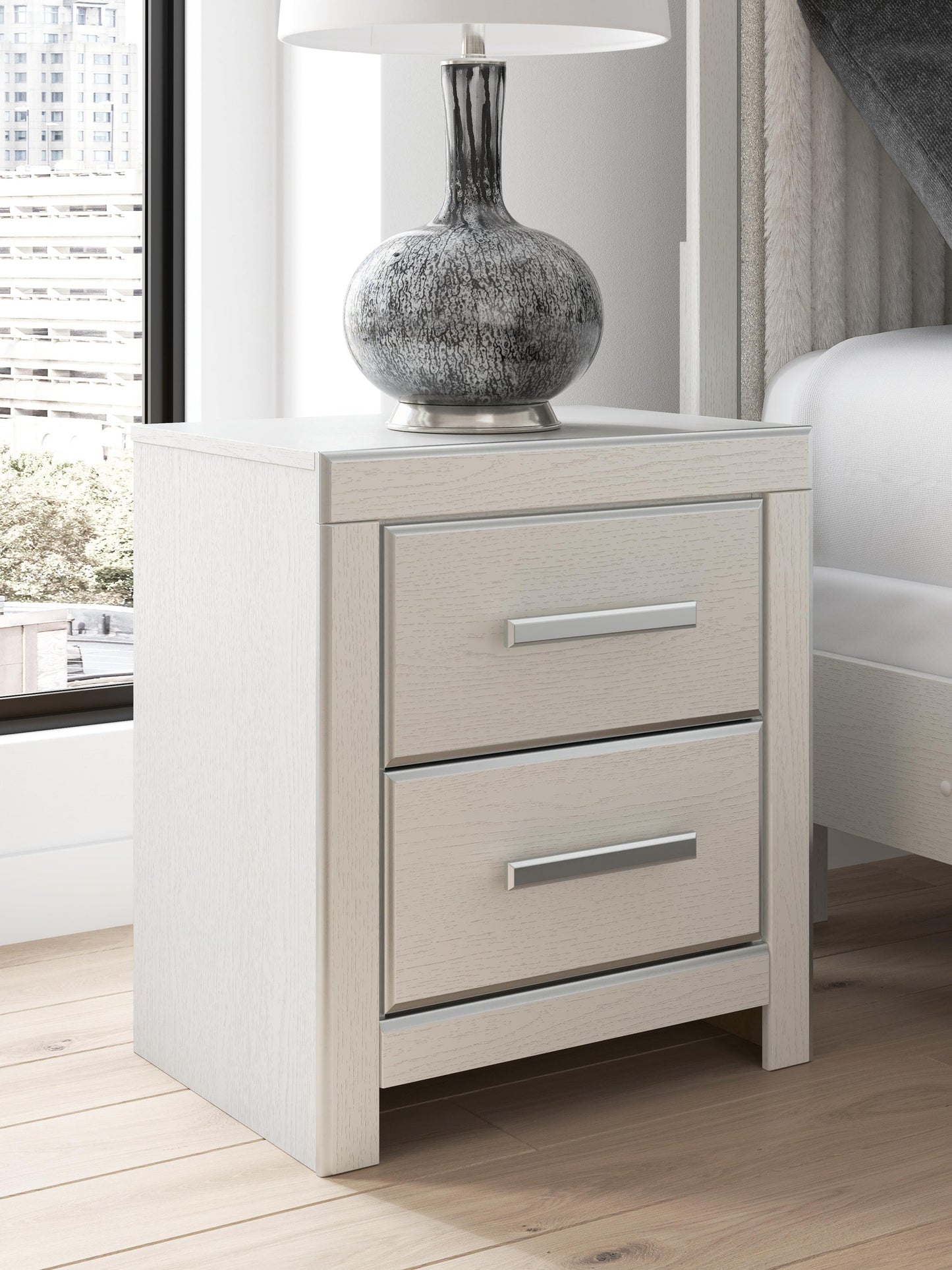 Birmonton Queen Upholstered Panel Platform Bed, Dresser, Mirror, Chest and Nightstand