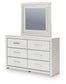 Birmonton King Upholstered Bed, Dresser and Mirror