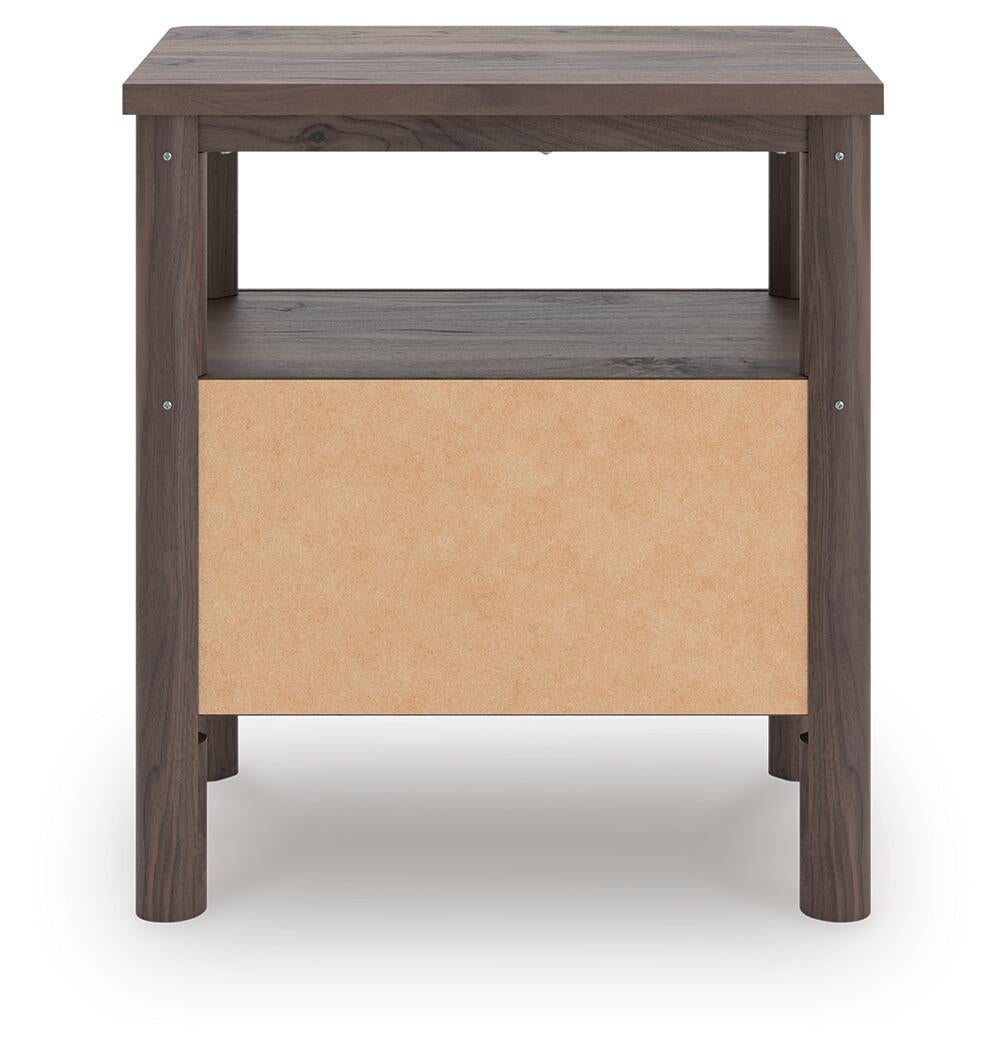 Cadmori Full Upholstered Panel Platform Bed, Dresser, Mirror, Chest and Nightstand