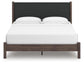 Cadmori King Upholstered Panel Platform Bed, Dresser, Mirror, Chest and Nightstand