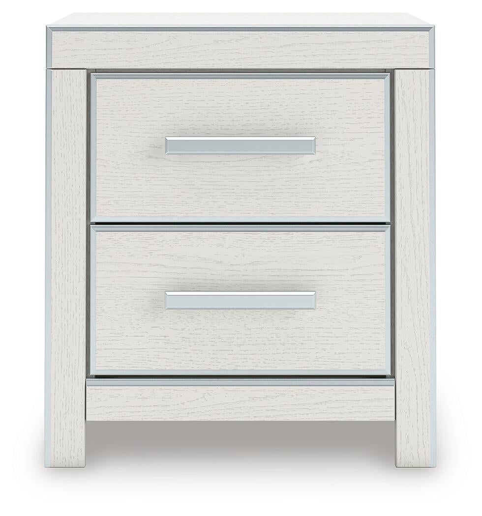 Birmonton Queen Upholstered Panel Platform Bed, Dresser, Mirror and Nightstand