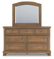 Vandenmore California King Panel Bed with Mirrored Dresser, Chest and Nightstand