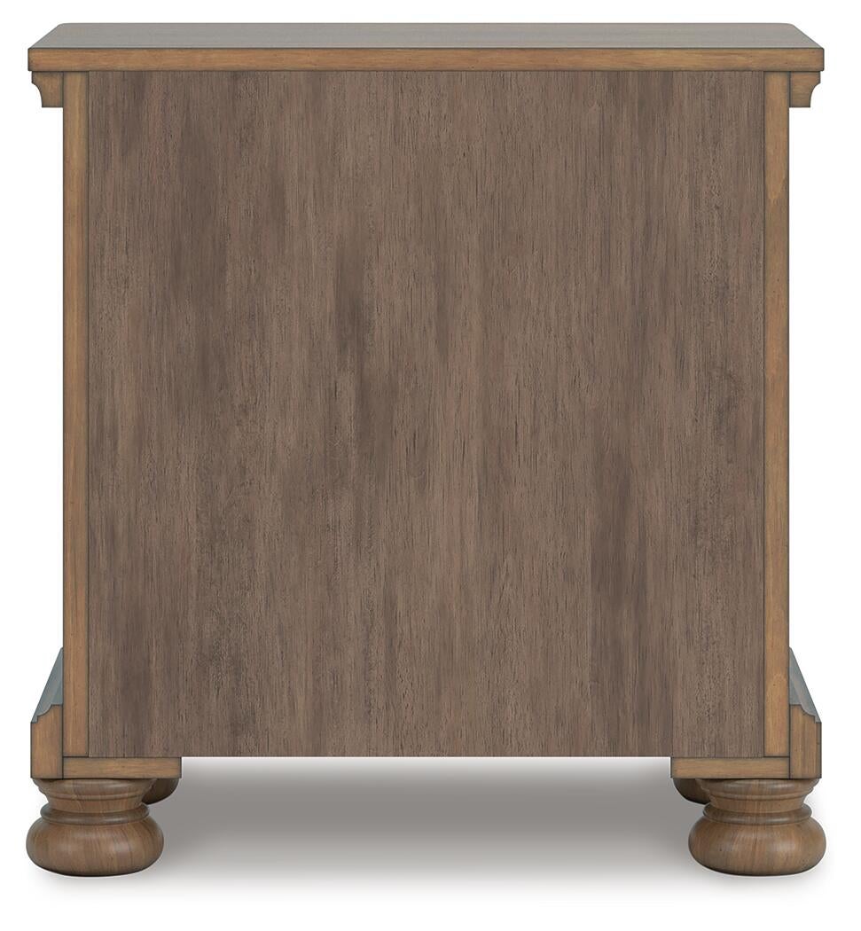 Vandenmore California King Panel Bed with Mirrored Dresser, Chest and Nightstand