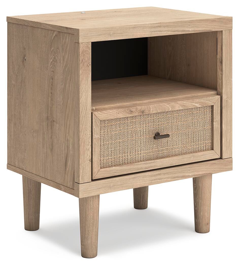 Cielden California King Upholstered Bed with Roll Slats, Dresser, Mirror and Nightstand