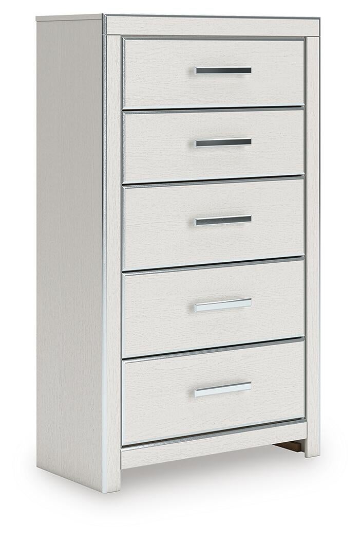 Birmonton Queen Upholstered Panel Platform Storage Bed, Dresser, Mirror, Chest and Nightstand