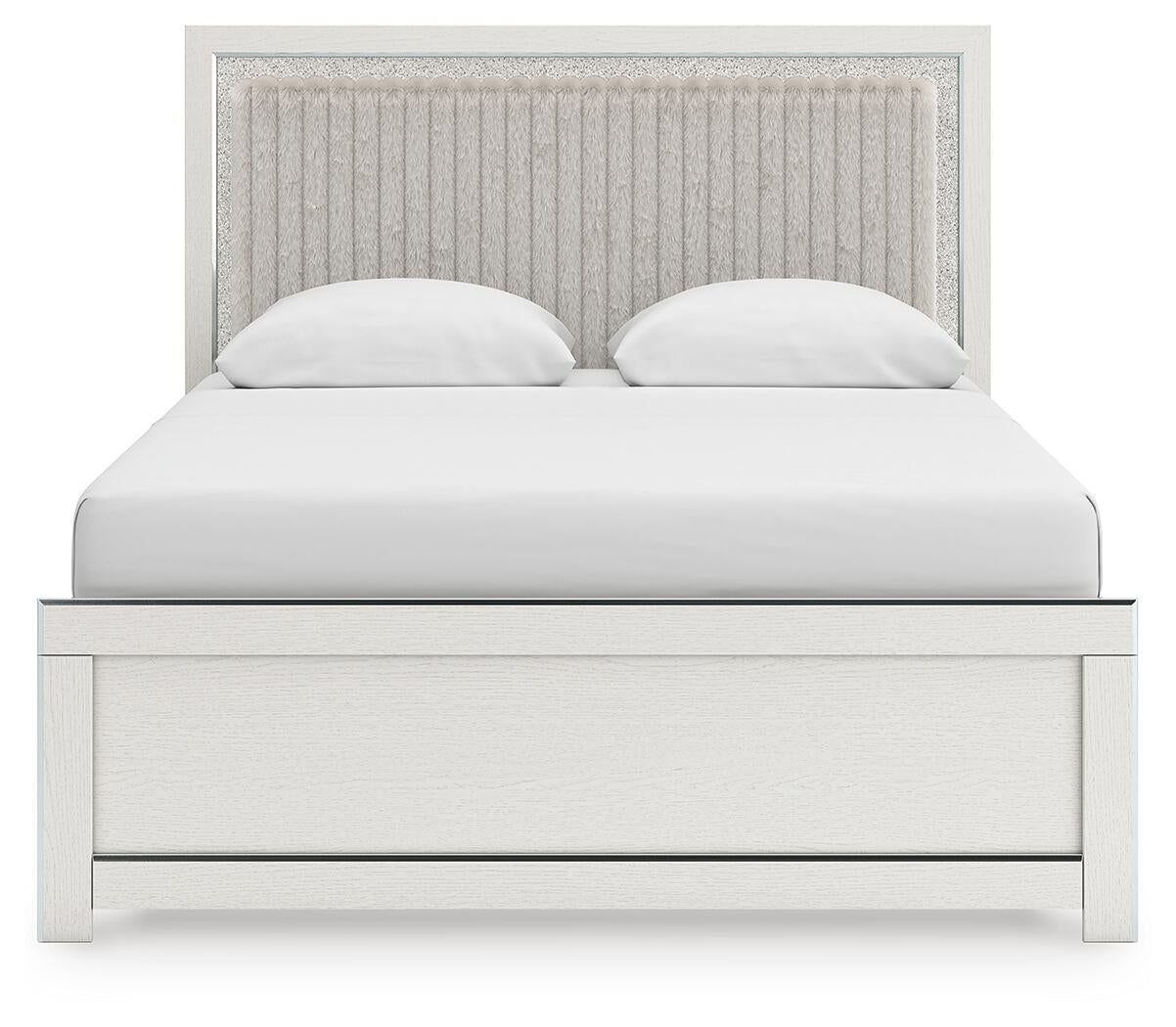 Birmonton Queen Upholstered Panel Bed, Dresser and Mirror
