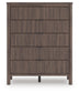 Cadmori Queen Upholstered Panel Bed, Dresser, Mirror, Chest and Nightstand