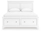 Fortman Queen Panel Storage Bed with Mirrored Dresser and Nightstand