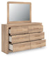 Hollymount Queen Upholstered Panel Bed, Dresser, Mirror and Nightstand