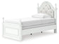 Maylilly Twin Upholstered Panel Bed, Dresser and Mirror