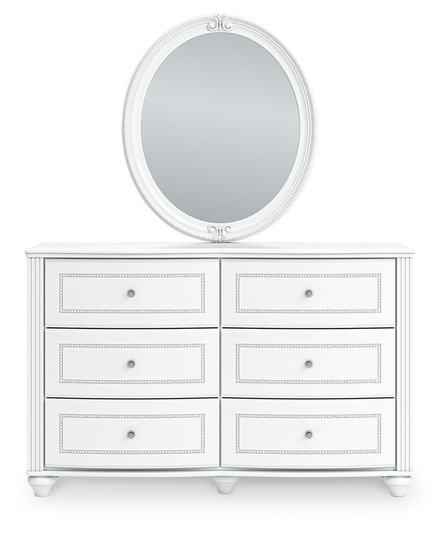 Maylilly Twin Upholstered Panel Storage Bed, Dresser, Mirror and Nightstand