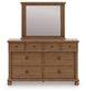 Chadworth California King Poster Bed with Mirrored Dresser