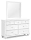 Fortman King Panel Storage Bed with Mirrored Dresser
