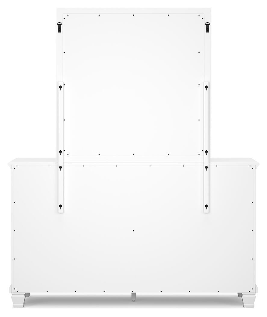 Fortman King Panel Storage Bed with Mirrored Dresser