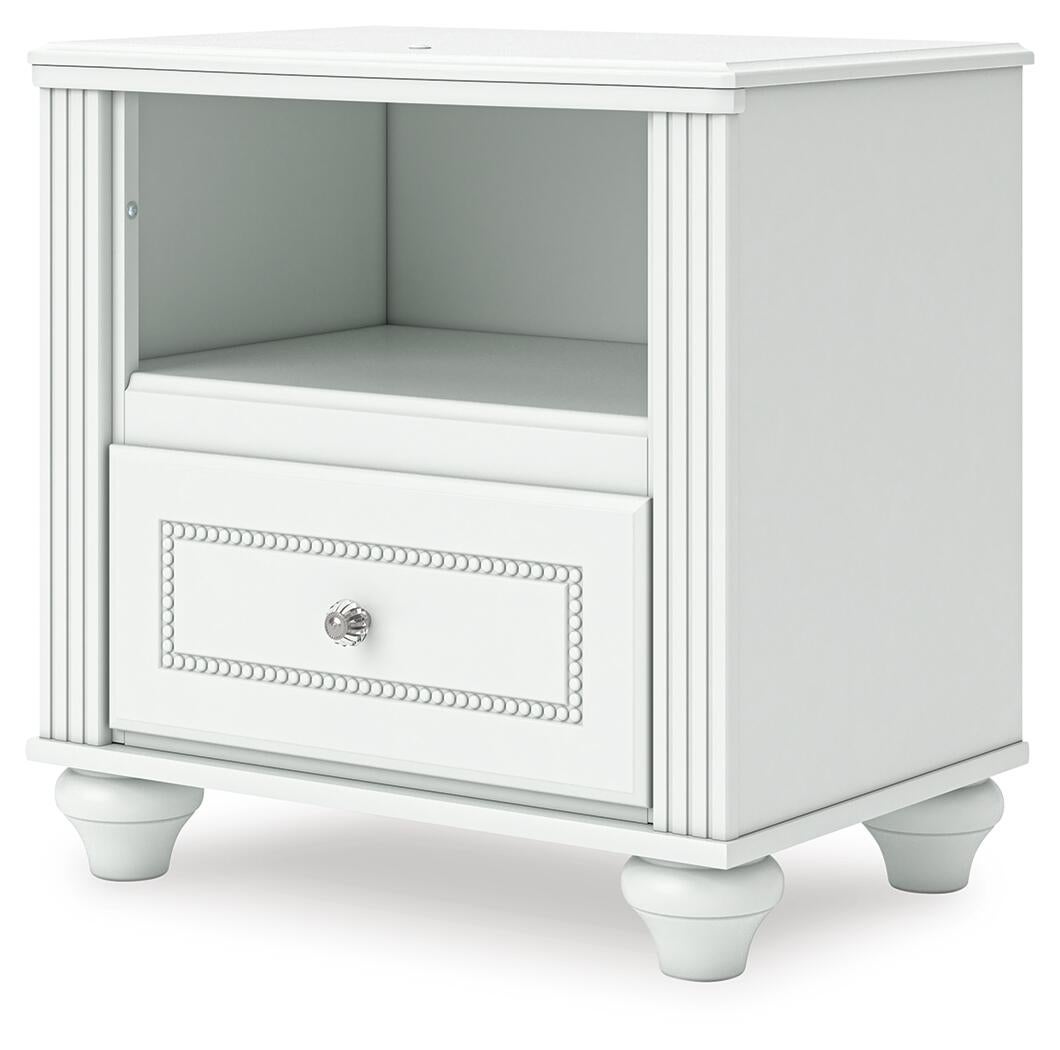 Maylilly Full Upholstered Panel Bed, Dresser, Mirror and Nightstand